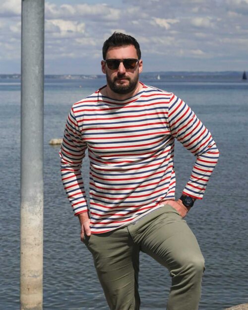 Orcival | Longsleeve indigo, rot